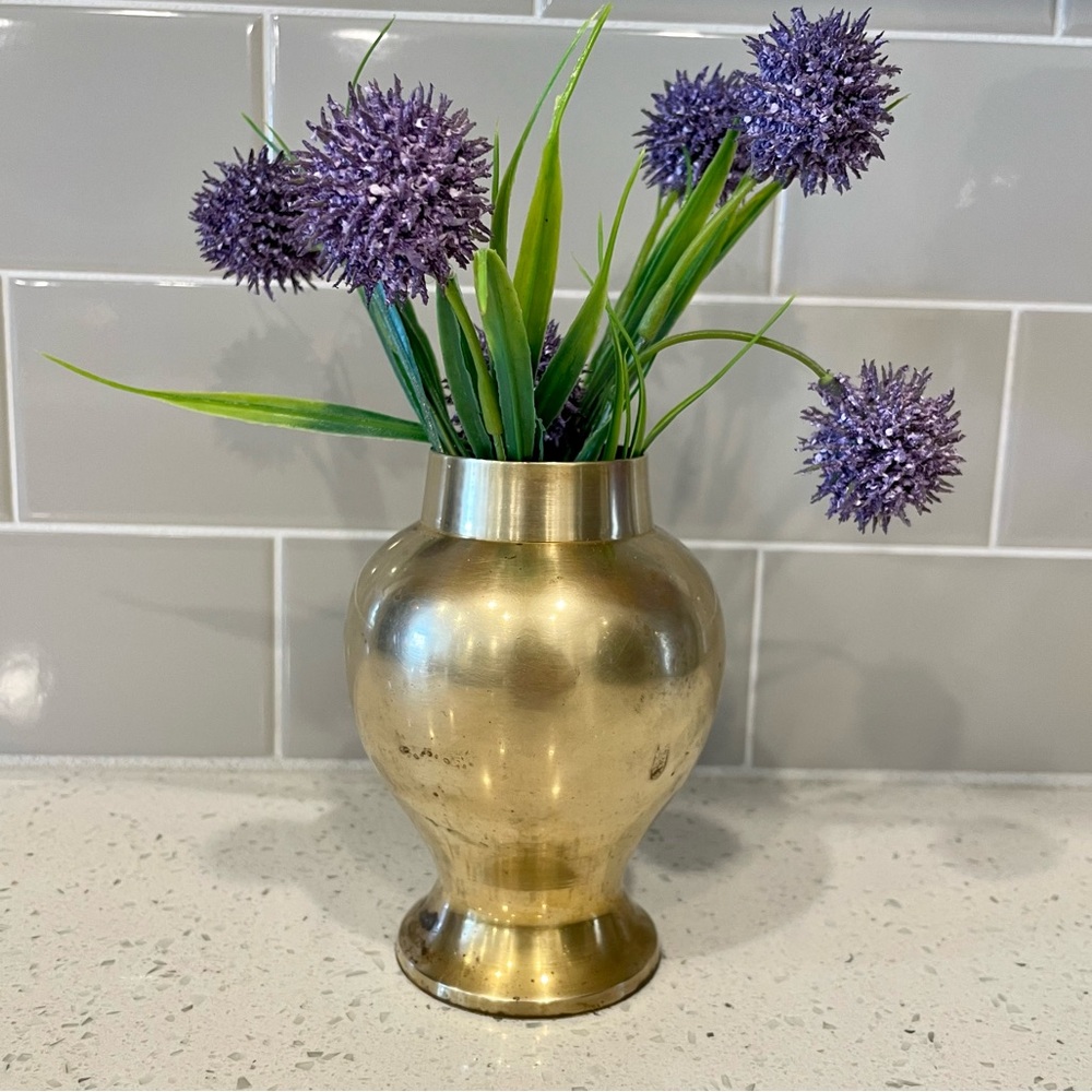 Solid Brass Vase Vintage